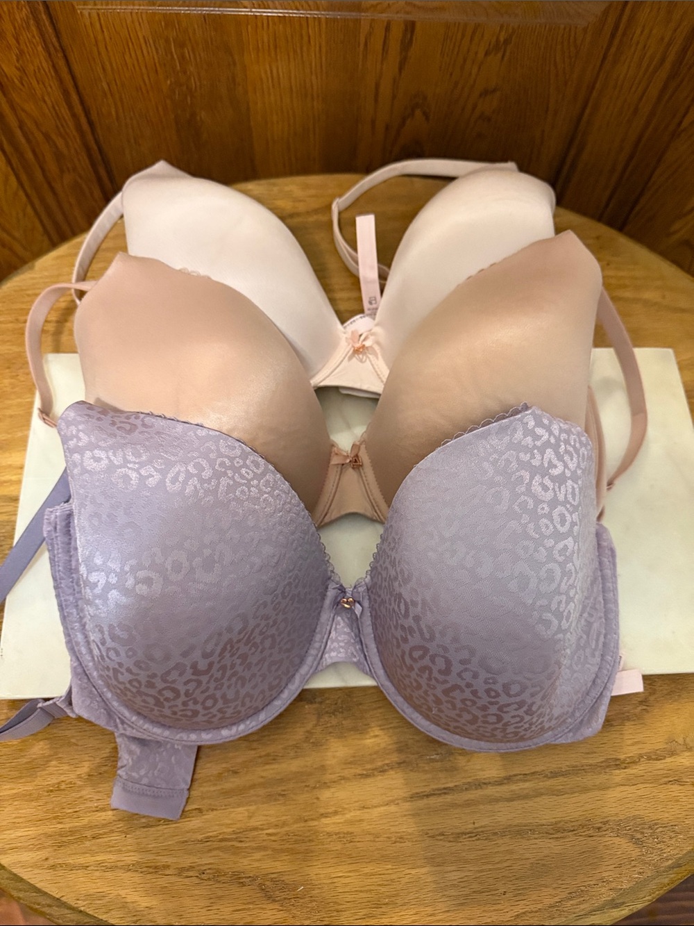 Victoria's Secret Trio Push-Up Bra Set - Lavender, Blush & Ivory